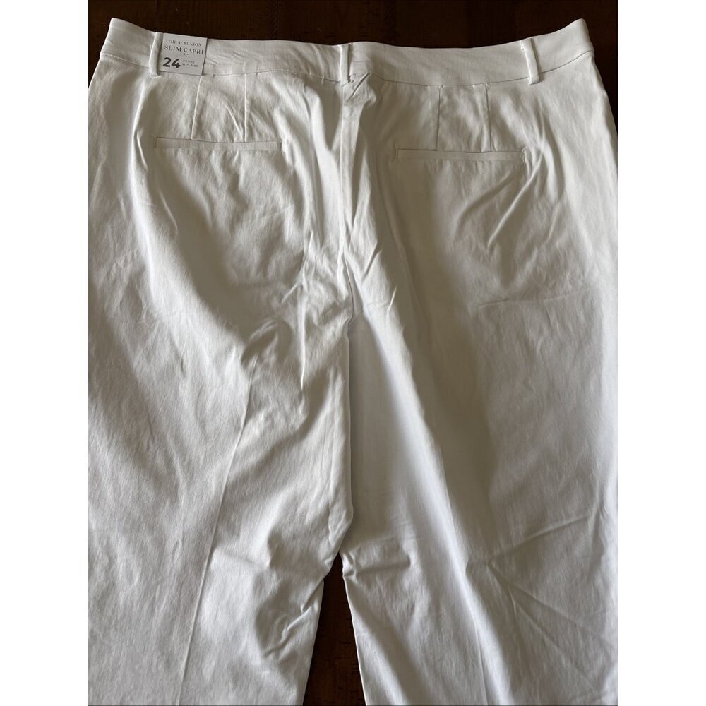 lane bryant White Slim Capri Pants Size 24 Petite Mid Rise NWT - Picture 7 of 10